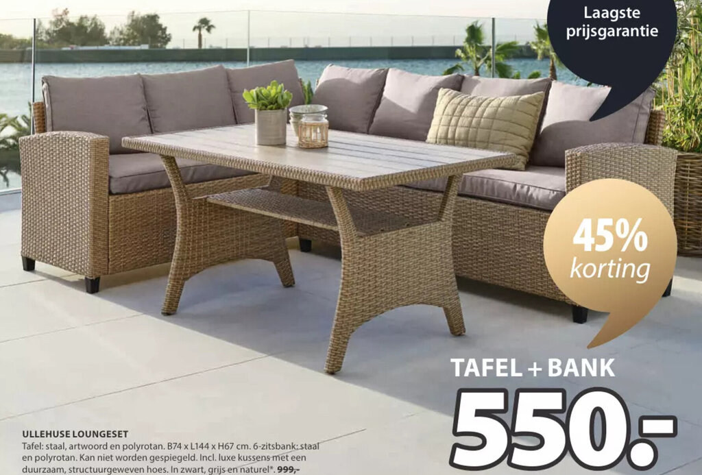 ULLEHUSE LOUNGESET, B74 x L144 x H67 cm. aanbieding bij Jysk