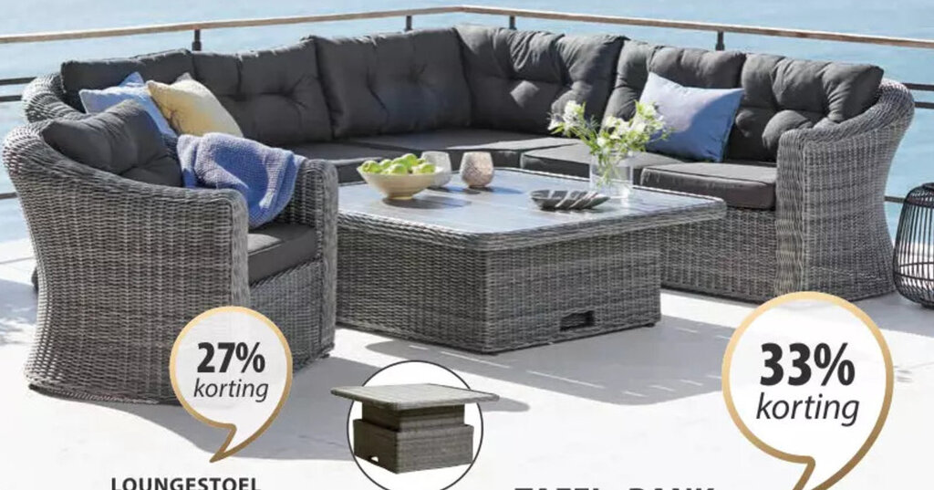 TAMBOHUSE LOUNGESET, TAFEL+BANK aanbieding bij Jysk