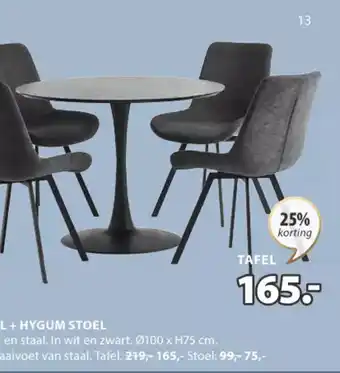 Jysk HYGUM STOEL aanbieding