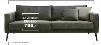 IN.HOUSE 3,5 Zitsbank Divaro 219x86 cm aanbieding