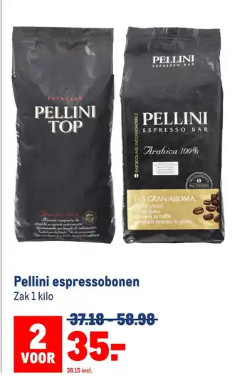 Makro Pellini espressobonen aanbieding