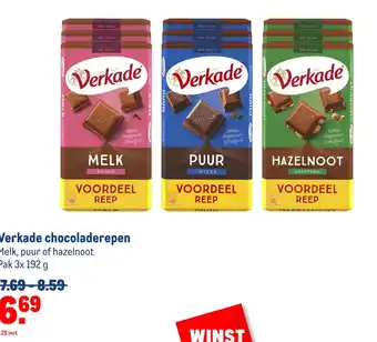 Makro Verkade chocoladerepen aanbieding