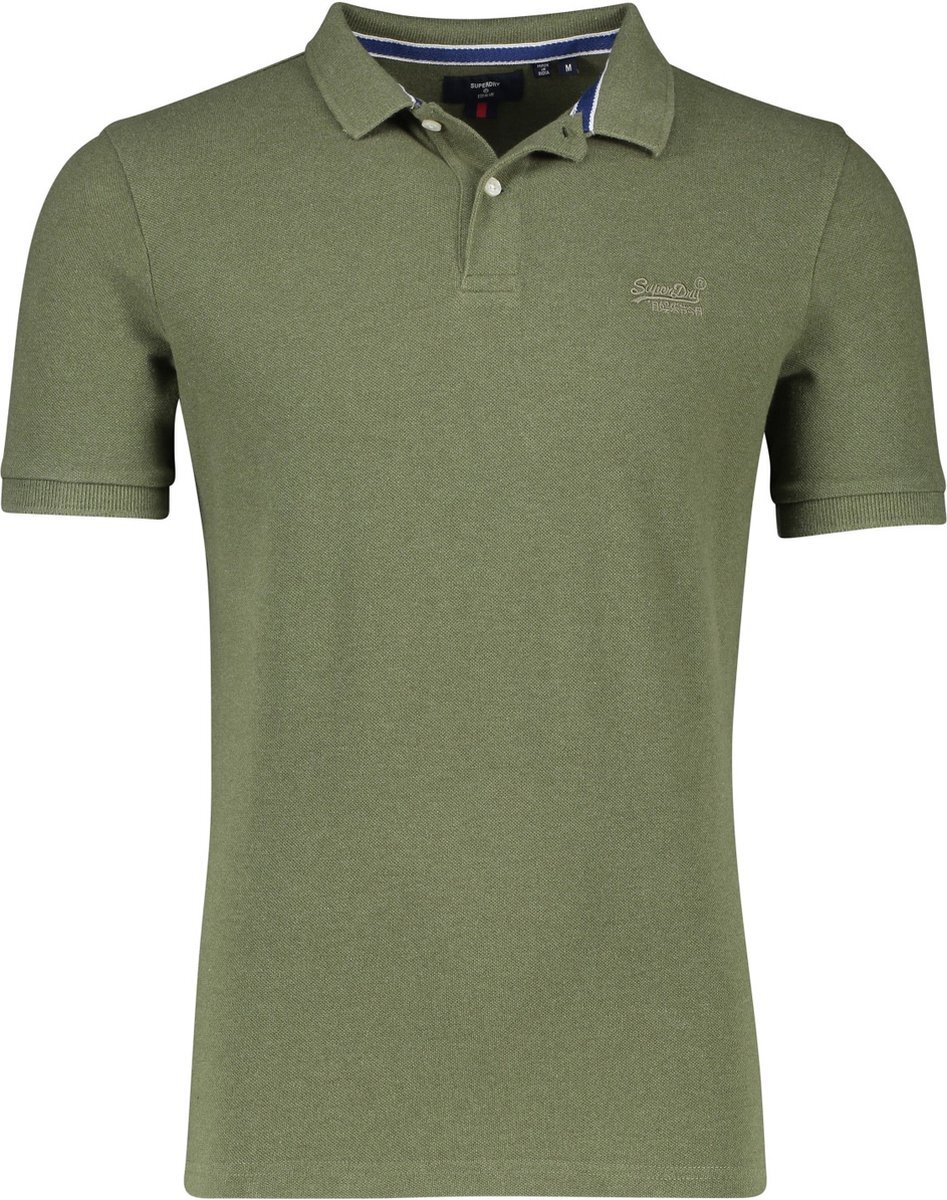 Bol.com Superdry classic pique polo heren poloshirt - groen - maat l aanbieding