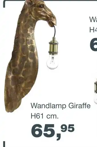 IN.HOUSE Wandlamp Giraffe h61 cm aanbieding
