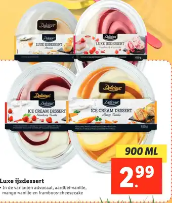 Lidl Luxe ijsdessert 900 ml aanbieding