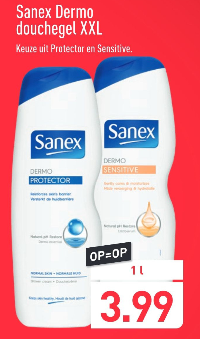 Sanex Dermo douchegel XXL 1 l aanbieding bij ALDI