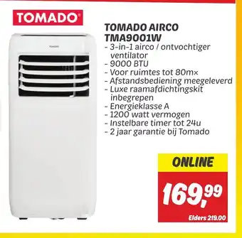 Dekamarkt TOMADO AIRCO TMA9001W aanbieding