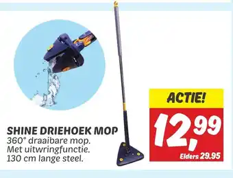 Dekamarkt SHINE DRIEHOEK MOP 360° draaibare mop aanbieding