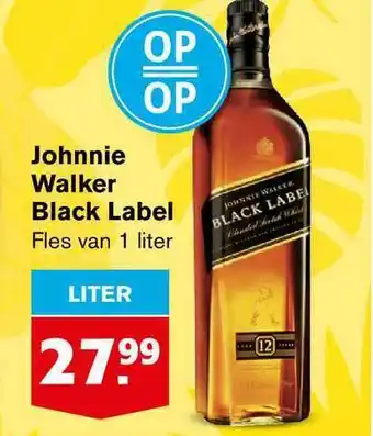 Hoogvliet Johnnie walker black label 1 liter aanbieding
