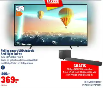 Makro Philips smart uhd android ambilight led-tv aanbieding
