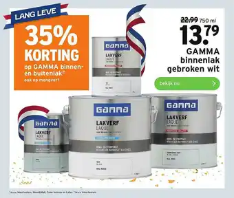 GAMMA Gamma binnenlak gebroken wit 750 ml aanbieding