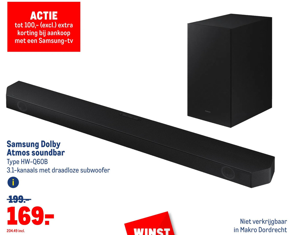 Samsung dolby atmos soundbar aanbieding bij Makro