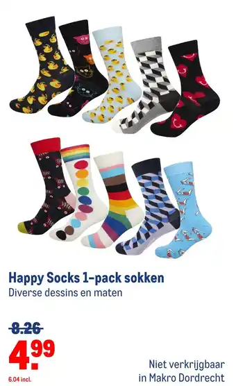 Makro Happy socks 1-pack sokken aanbieding