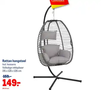 Makro Rattan hangstoel aanbieding