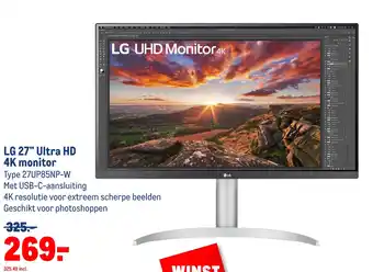 Makro Lg 27 ultra hd 4k monitor aanbieding