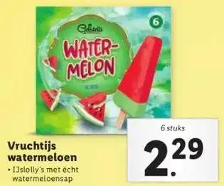 Lidl Vruchtijs watermeloen • ijslolly's met écht watermeloensap aanbieding