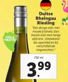 Lidl Duitse rheingau riesling aanbieding