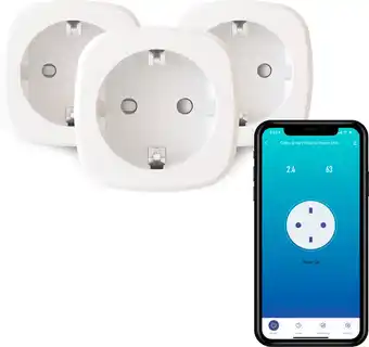 Bol.com Calex slimme stekker - set van 3 smart plug eu - wifi stopcontact met app - werkt met alexa en google home - wit aanbieding