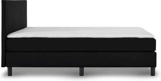 Bol.com Beddenreus basic box lowen vlak met gestoffeerd matras - 120 x 200 cm - zwart aanbieding