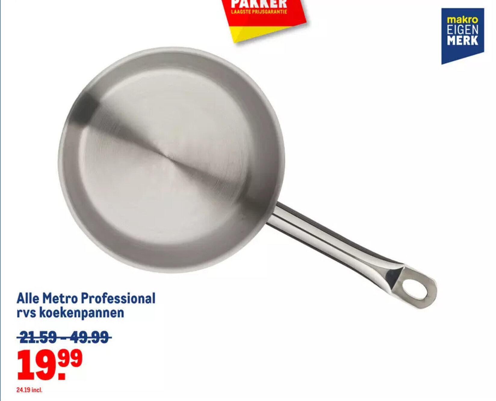 Makro Metro Professional rvs koekenpannen aanbieding