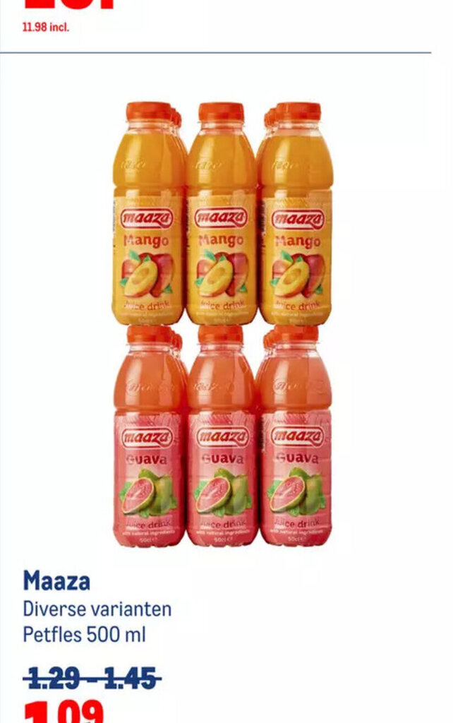 Maaza 500 ml aanbieding bij Makro