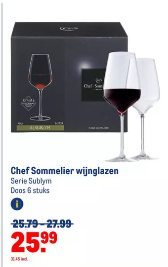 Makro Chef Sommelier wijnglazen aanbieding