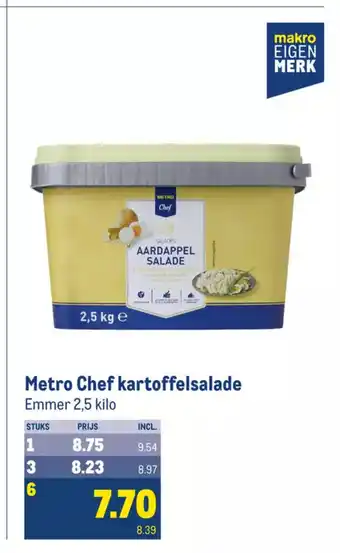 Makro Metro Chef kartoffelsalade Emmer 2,5 kilo aanbieding