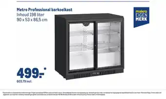 Makro Metro Professional barkoelkast Inhoud 198 liter 90 x 53 x 86,5 cm aanbieding