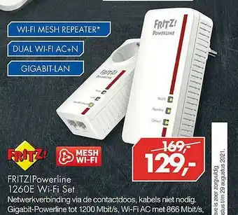 Vobis Fritz!powerline 1260e wi-fi set aanbieding