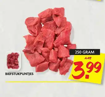 Dekamarkt Biefstukpuntjes 250 gram aanbieding