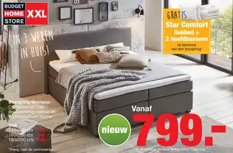 Budget Home Store Boxspring Montana 140x200 cm aanbieding