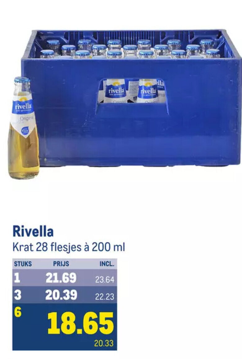 Makro Rivella Krat 28 flesjes à 200 ml aanbieding