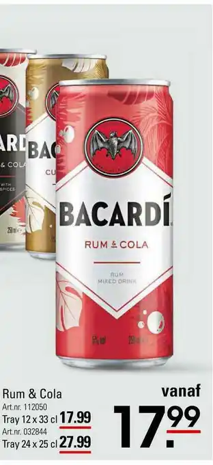 Sligro Bacardi rum & cola aanbieding