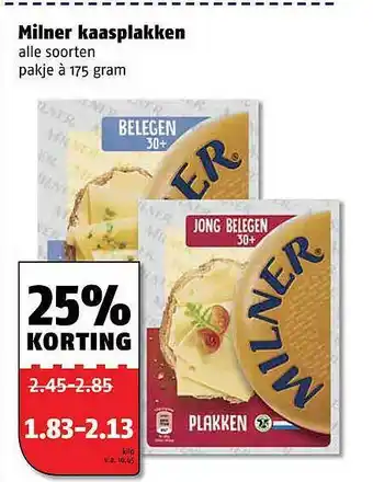 Poiesz Milner kaasplakken 175 gram aanbieding