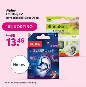 Drogisterij Visser Alpine oordopjes aanbieding