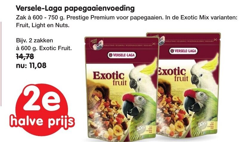Jumper Versele-Laga papegaaienvoeding aanbieding