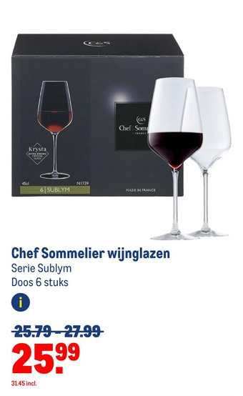Makro Chef sommelier wijnglazen aanbieding