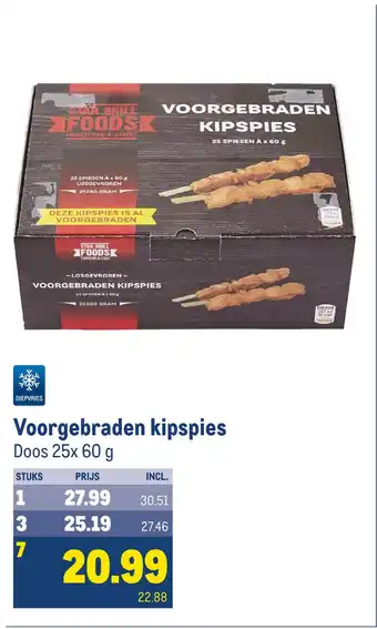 Makro Voorgebraden kipspies aanbieding