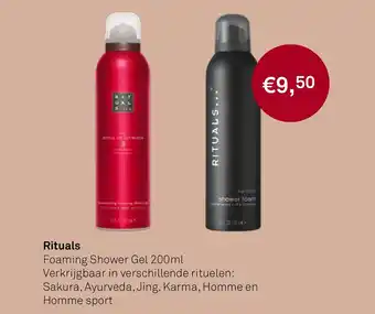 Mooi parfumerie Rituals Foaming Shower Gel 200ml Verkrijgbaar in verschillende rituelen: Sakura, Ayurveda, Jing, Karma, Homme en Homme sport aanbieding