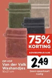 Vomar Voordeelmarkt Van der valk washandjes aanbieding