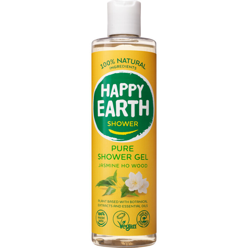 Albert Heijn Happy earth pure shower gel jasmine ho wood aanbieding