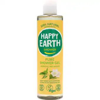 Albert Heijn Happy earth pure shower gel jasmine ho wood aanbieding