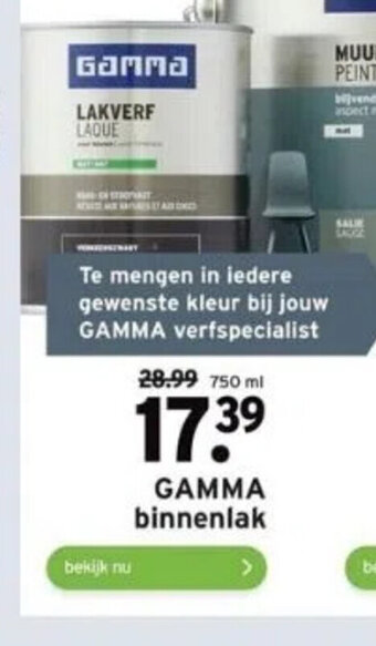 GAMMA GAMMA binnenlak 750 ml aanbieding