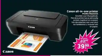 Trekpleister Canon all-in-one printer pixma mg2555S aanbieding