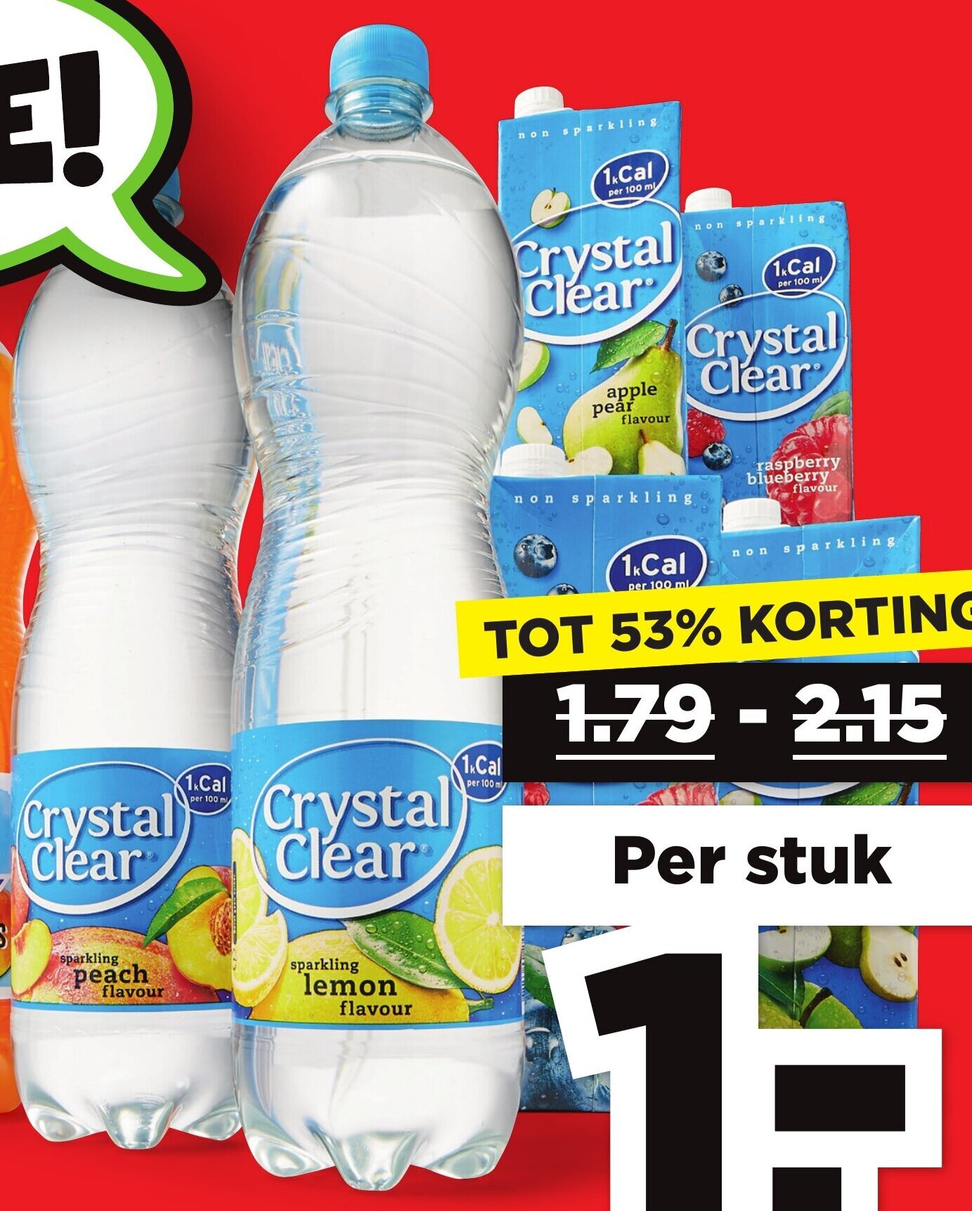 PLUS Crystal Clear 1,5 liter aanbieding