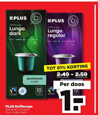 PLUS PLUS Koffiecups aanbieding