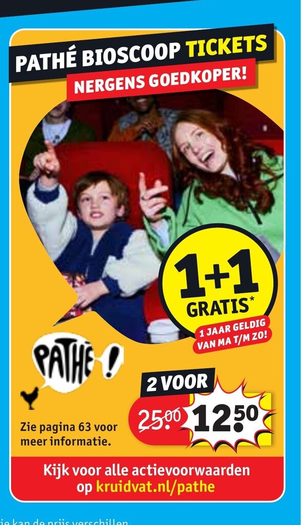 PATHÉ BIOSCOOP TICKETS aanbieding bij Kruidvat