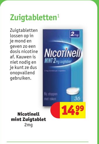 Kruidvat Nicotinell mint Zuigtablet 2mg aanbieding
