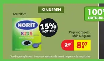 Kruidvat Norit Kids 60 gram aanbieding