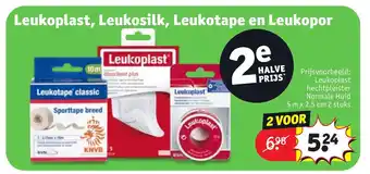 Kruidvat Leukoplast, Leukosilk, Leukotape en Leukopor aanbieding